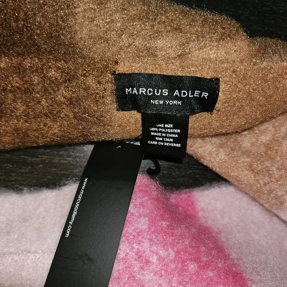 Marcus Adler Oversized Fluffy Plaid Scarf
